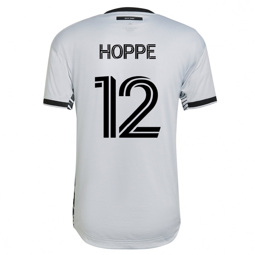 Damen Fußball Matthew Hoppe #12 Weiß Auswärtstrikot Trikot 2023/24 T-Shirt Luxemburg