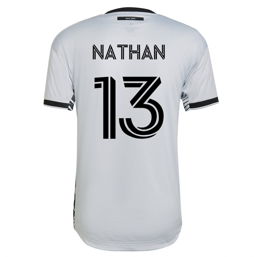 Damen Fußball Nathan #13 Weiß Auswärtstrikot Trikot 2023/24 T-Shirt Luxemburg