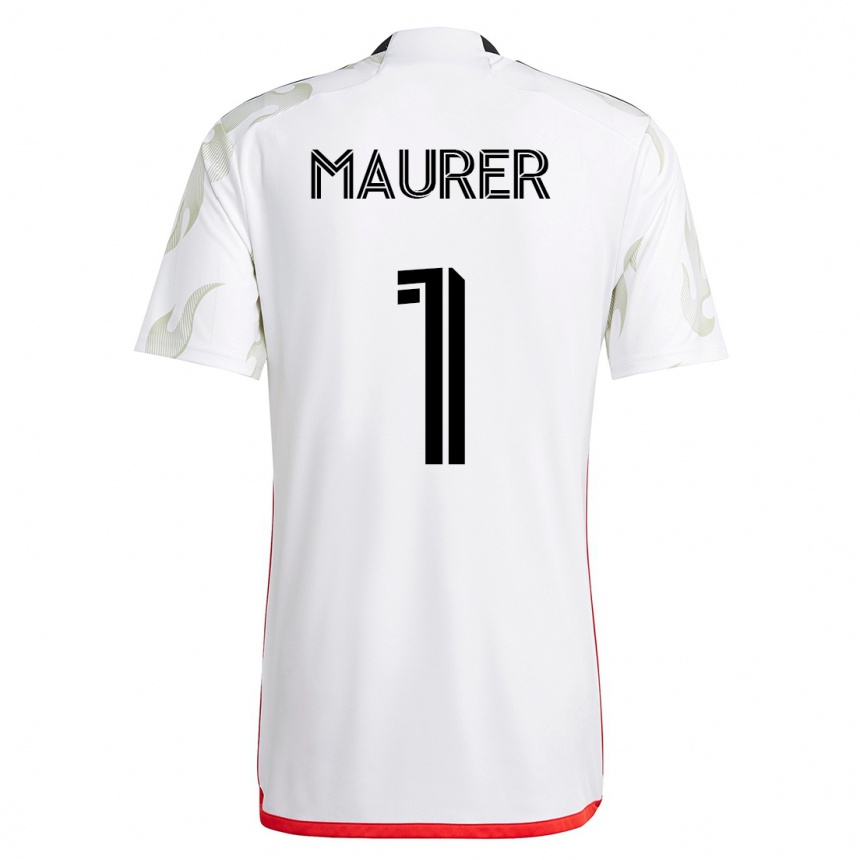Damen Fußball Jimmy Maurer #1 Weiß Auswärtstrikot Trikot 2023/24 T-Shirt Luxemburg