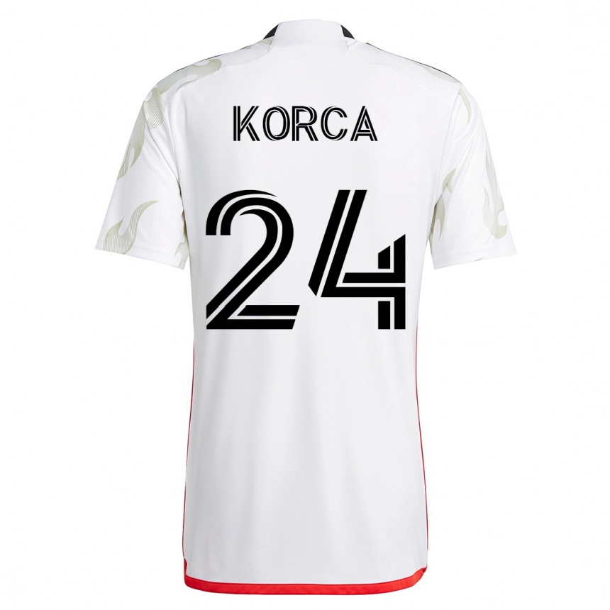 Damen Fußball Amet Korca #24 Weiß Auswärtstrikot Trikot 2023/24 T-Shirt Luxemburg