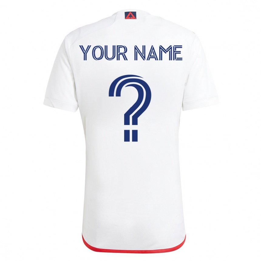 Damen Fußball Ihren Namen #0 Weiß Rot Auswärtstrikot Trikot 2023/24 T-Shirt Luxemburg