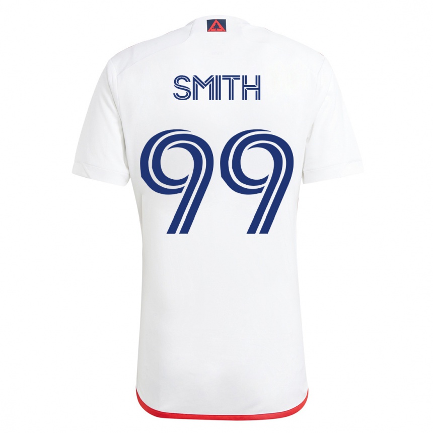 Damen Fußball Jordan Adebayo-Smith #99 Weiß Rot Auswärtstrikot Trikot 2023/24 T-Shirt Luxemburg
