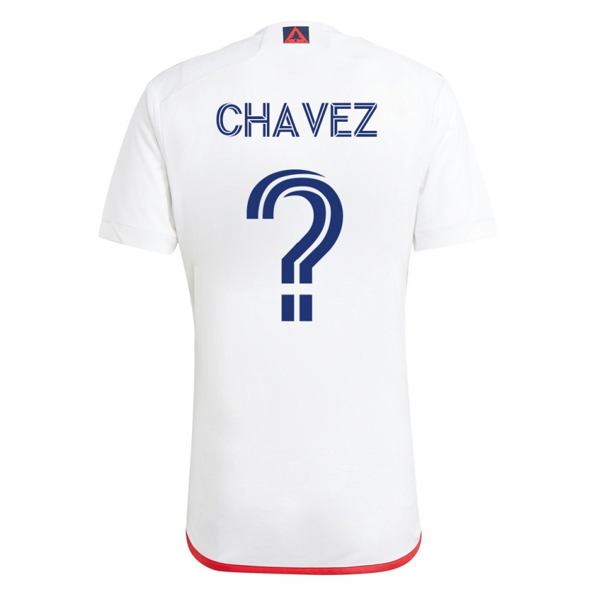Damen Fußball Gabriel Chávez #0 Weiß Rot Auswärtstrikot Trikot 2023/24 T-Shirt Luxemburg
