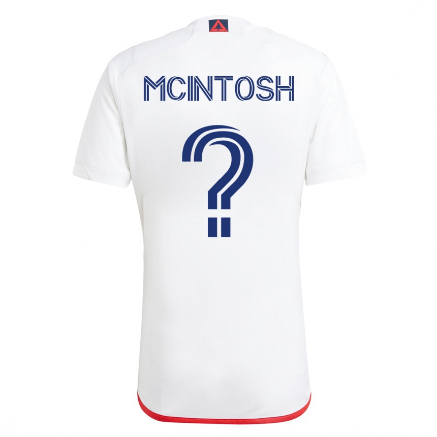 Damen Fußball Damario Mcintosh #0 Weiß Rot Auswärtstrikot Trikot 2023/24 T-Shirt Luxemburg