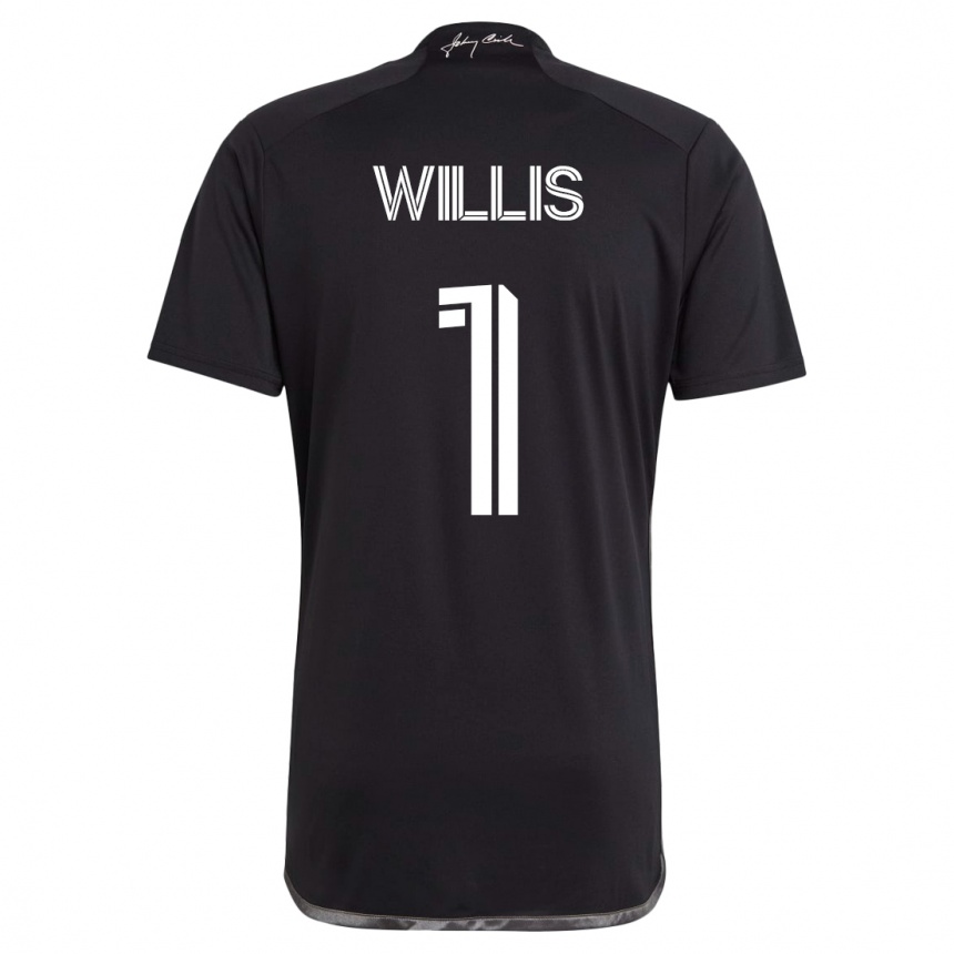 Damen Fußball Joe Willis #1 Schwarz Auswärtstrikot Trikot 2023/24 T-Shirt Luxemburg