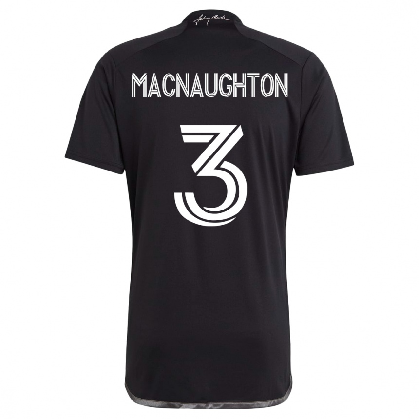 Damen Fußball Lukas Macnaughton #3 Schwarz Auswärtstrikot Trikot 2023/24 T-Shirt Luxemburg