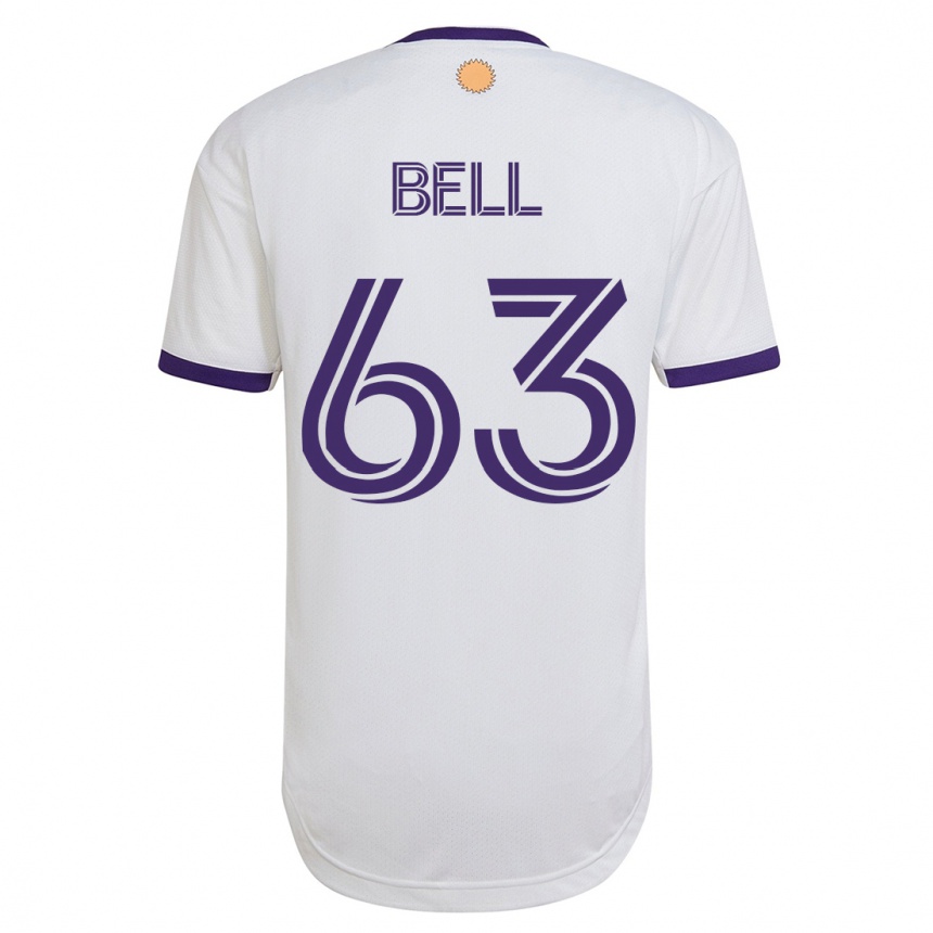 Damen Fußball Dominic Bell #63 Weiß Auswärtstrikot Trikot 2023/24 T-Shirt Luxemburg