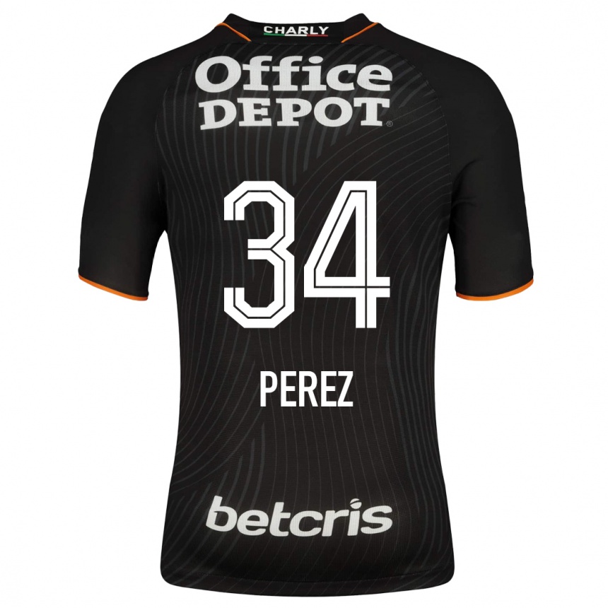 Damen Fußball Julio Pérez #34 Schwarz Auswärtstrikot Trikot 2023/24 T-Shirt Luxemburg