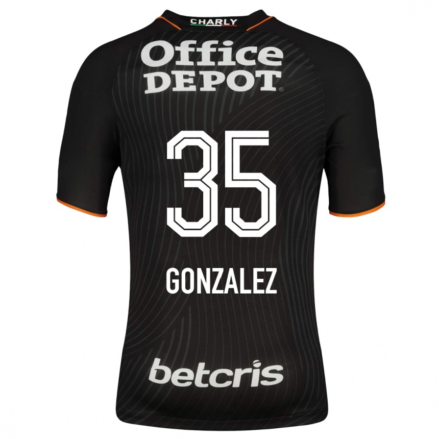 Damen Fußball Bryan González #35 Schwarz Auswärtstrikot Trikot 2023/24 T-Shirt Luxemburg