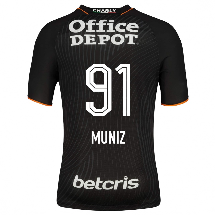 Damen Fußball Brandon Muñiz #91 Schwarz Auswärtstrikot Trikot 2023/24 T-Shirt Luxemburg