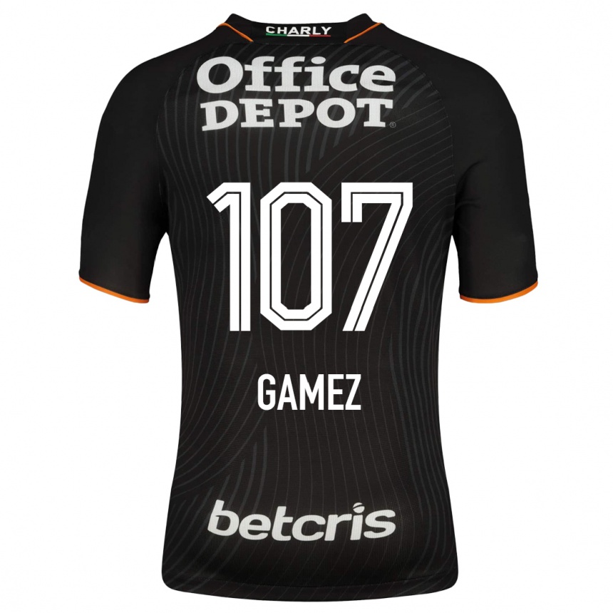 Damen Fußball Sergio Gámez #107 Schwarz Auswärtstrikot Trikot 2023/24 T-Shirt Luxemburg