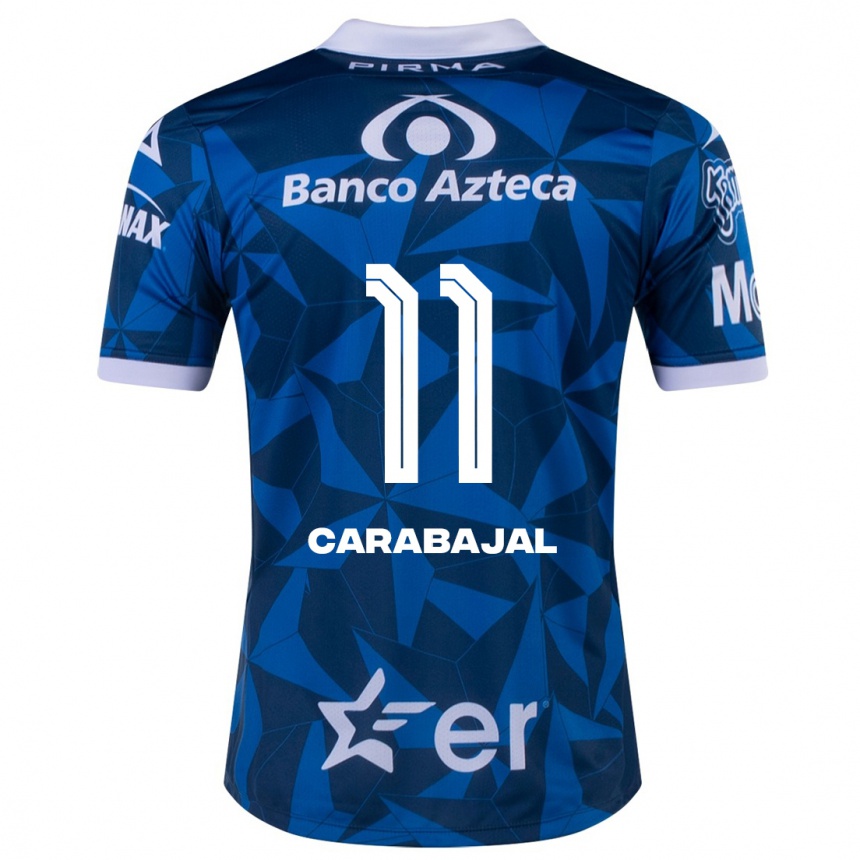 Damen Fußball Gabriel Carabajal #11 Blau Auswärtstrikot Trikot 2023/24 T-Shirt Luxemburg