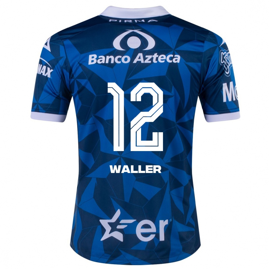 Damen Fußball Facundo Waller #12 Blau Auswärtstrikot Trikot 2023/24 T-Shirt Luxemburg