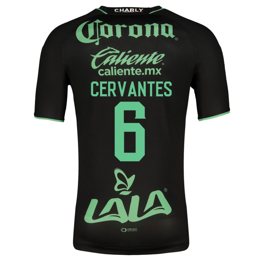 Damen Fußball Alan Cervantes #6 Schwarz Auswärtstrikot Trikot 2023/24 T-Shirt Luxemburg