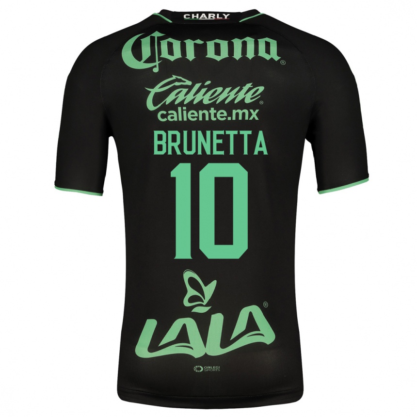 Damen Fußball Juan Brunetta #10 Schwarz Auswärtstrikot Trikot 2023/24 T-Shirt Luxemburg