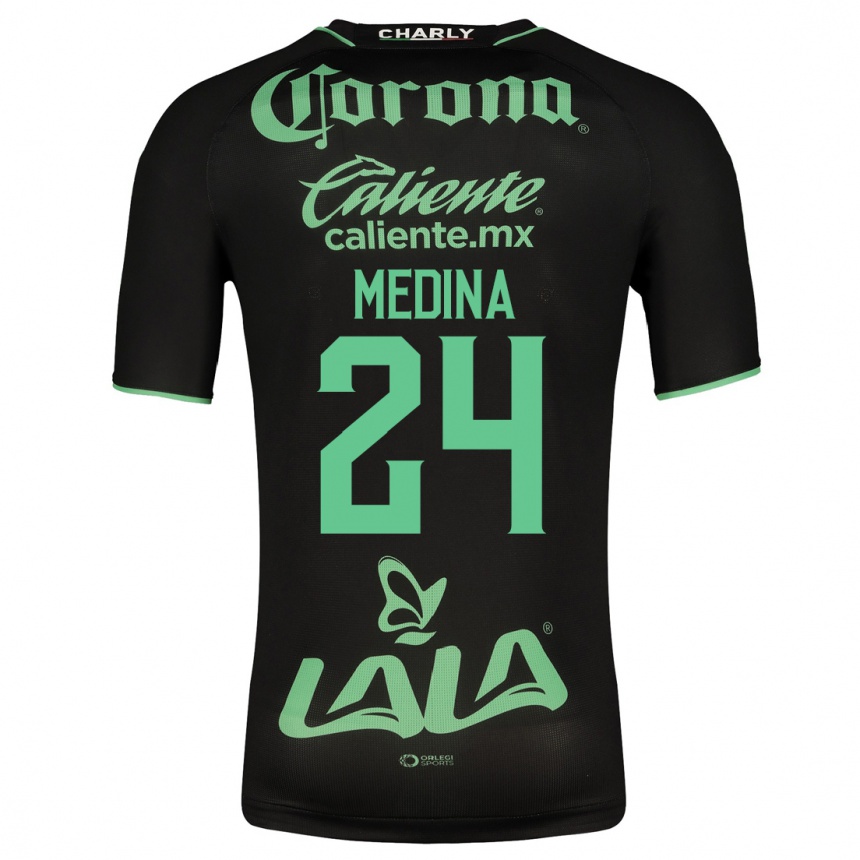Damen Fußball Diego Medina #24 Schwarz Auswärtstrikot Trikot 2023/24 T-Shirt Luxemburg