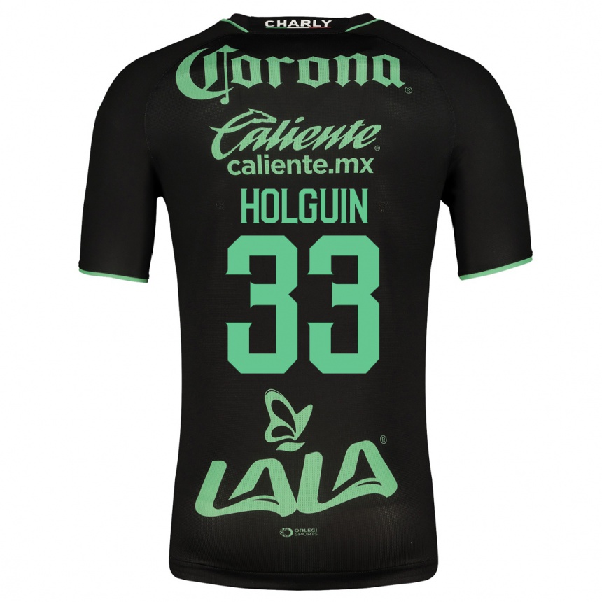 Damen Fußball Héctor Holguín #33 Schwarz Auswärtstrikot Trikot 2023/24 T-Shirt Luxemburg