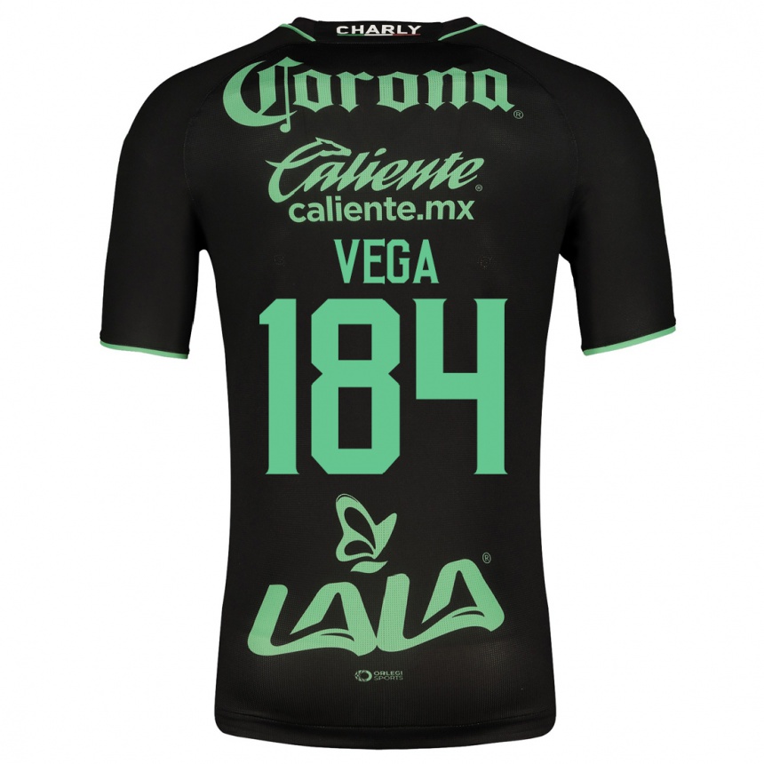 Damen Fußball Luis Vega #184 Schwarz Auswärtstrikot Trikot 2023/24 T-Shirt Luxemburg