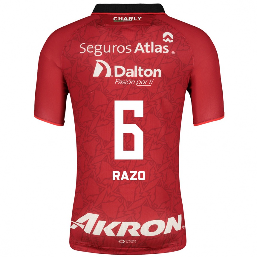 Damen Fußball Valeria Razo #6 Rot Auswärtstrikot Trikot 2023/24 T-Shirt Luxemburg