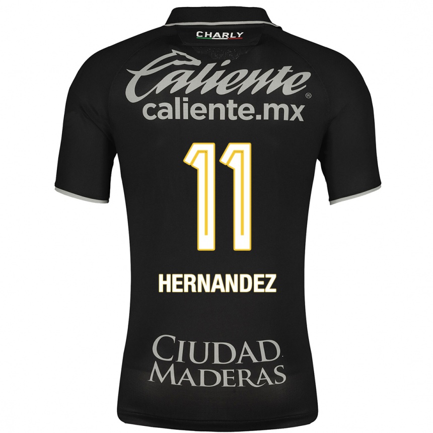 Damen Fußball Elías Hernández #11 Schwarz Auswärtstrikot Trikot 2023/24 T-Shirt Luxemburg