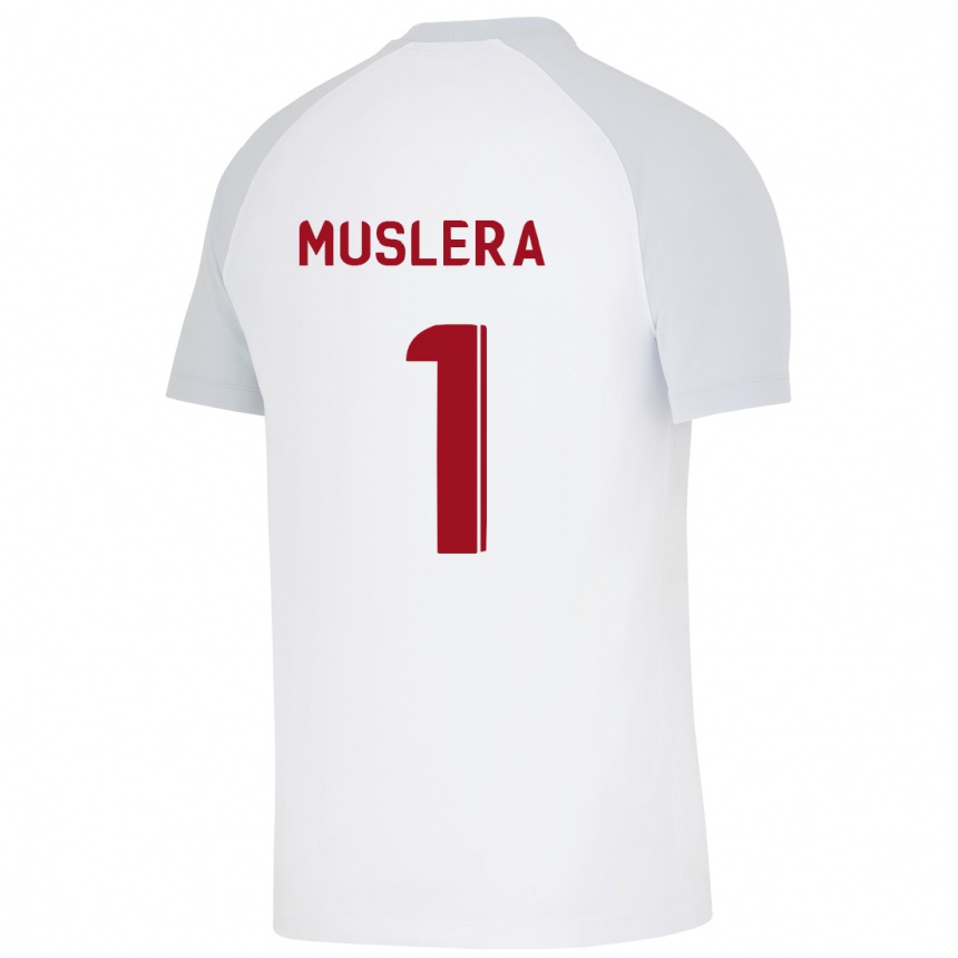 Damen Fußball Fernando Muslera #1 Weiß Auswärtstrikot Trikot 2023/24 T-Shirt Luxemburg