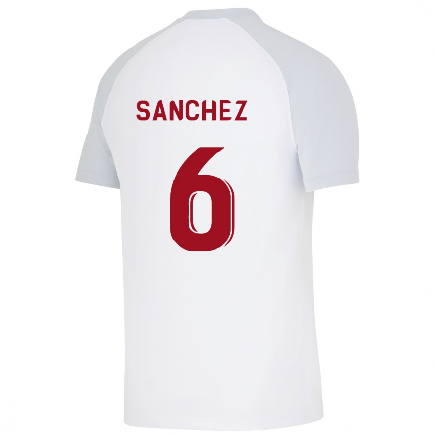 Damen Fußball Davinson Sanchez #6 Weiß Auswärtstrikot Trikot 2023/24 T-Shirt Luxemburg