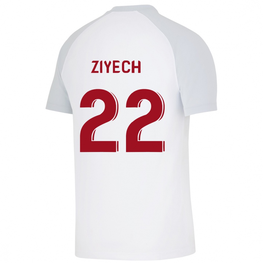 Damen Fußball Hakim Ziyech #22 Weiß Auswärtstrikot Trikot 2023/24 T-Shirt Luxemburg