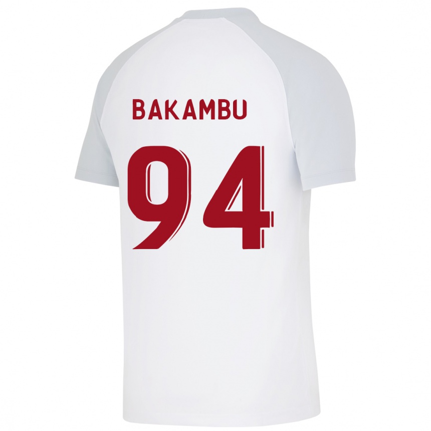 Damen Fußball Cedric Bakambu #94 Weiß Auswärtstrikot Trikot 2023/24 T-Shirt Luxemburg
