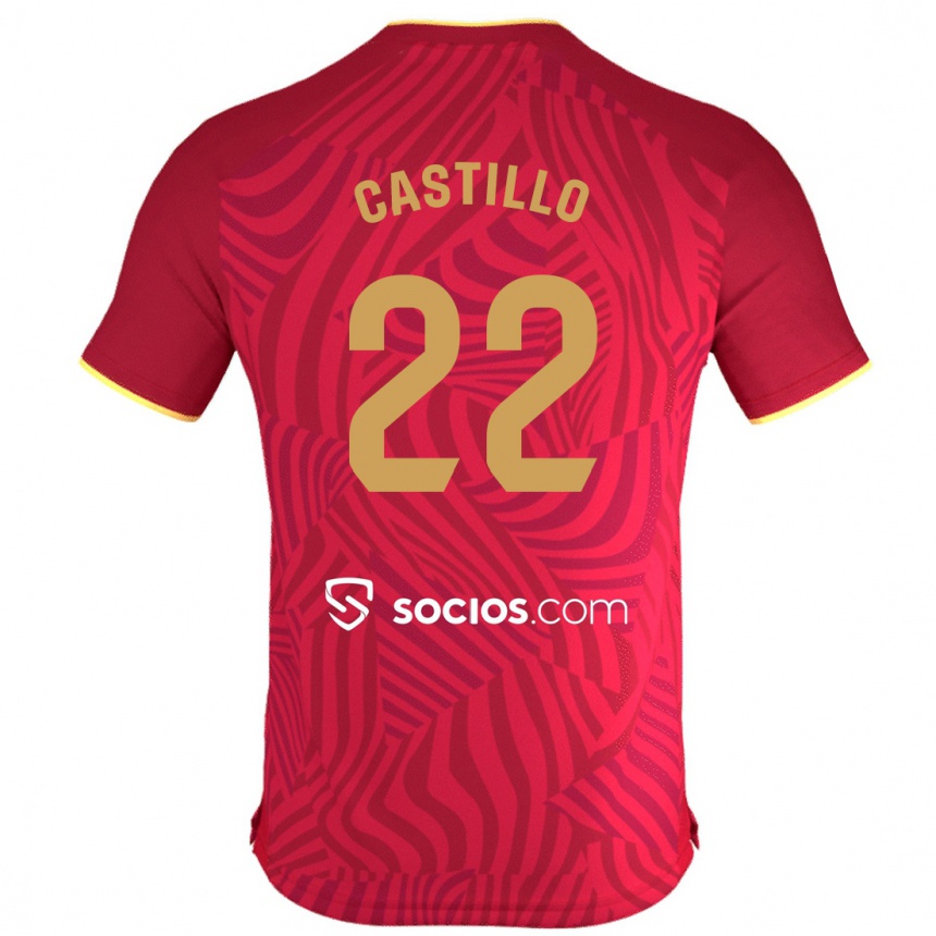 Damen Fußball José Castillo #22 Rot Auswärtstrikot Trikot 2023/24 T-Shirt Luxemburg