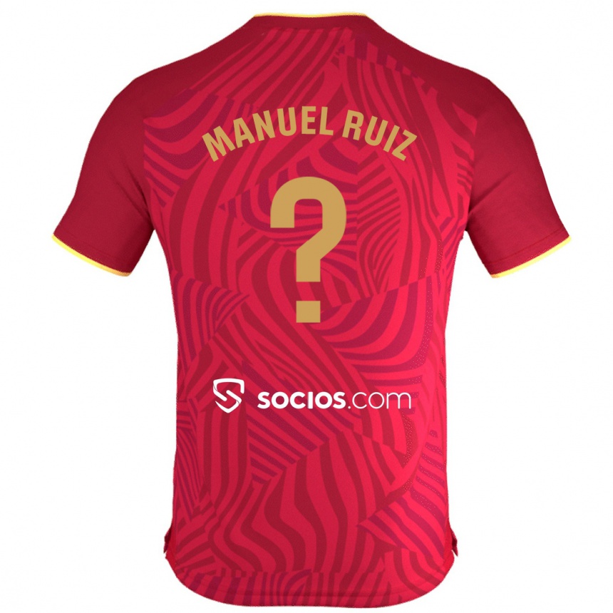 Damen Fußball José Manuel Ruiz #0 Rot Auswärtstrikot Trikot 2023/24 T-Shirt Luxemburg