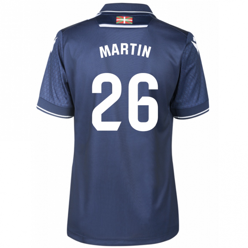 Damen Fußball Jon Martín #26 Marine Auswärtstrikot Trikot 2023/24 T-Shirt Luxemburg