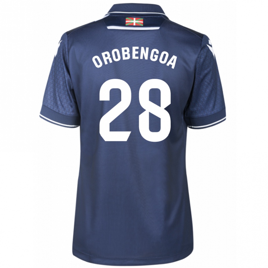 Damen Fußball Ekain Orobengoa #28 Marine Auswärtstrikot Trikot 2023/24 T-Shirt Luxemburg