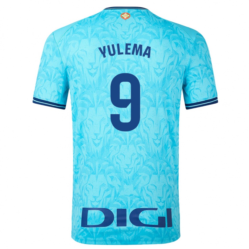 Damen Fußball Yulema Corres Somovilla #9 Himmelblau Auswärtstrikot Trikot 2023/24 T-Shirt Luxemburg