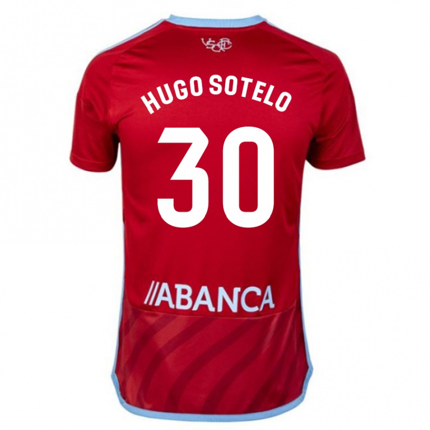 Damen Fußball Hugo Sotelo #30 Rot Auswärtstrikot Trikot 2023/24 T-Shirt Luxemburg