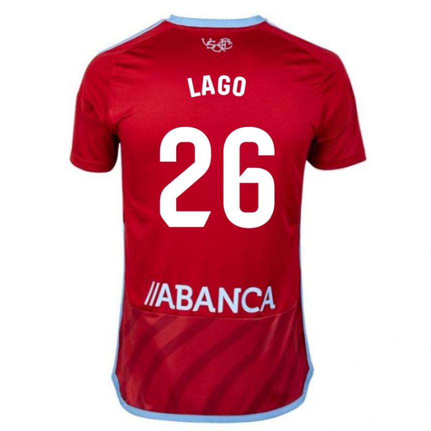Damen Fußball Yoel Lago #26 Rot Auswärtstrikot Trikot 2023/24 T-Shirt Luxemburg