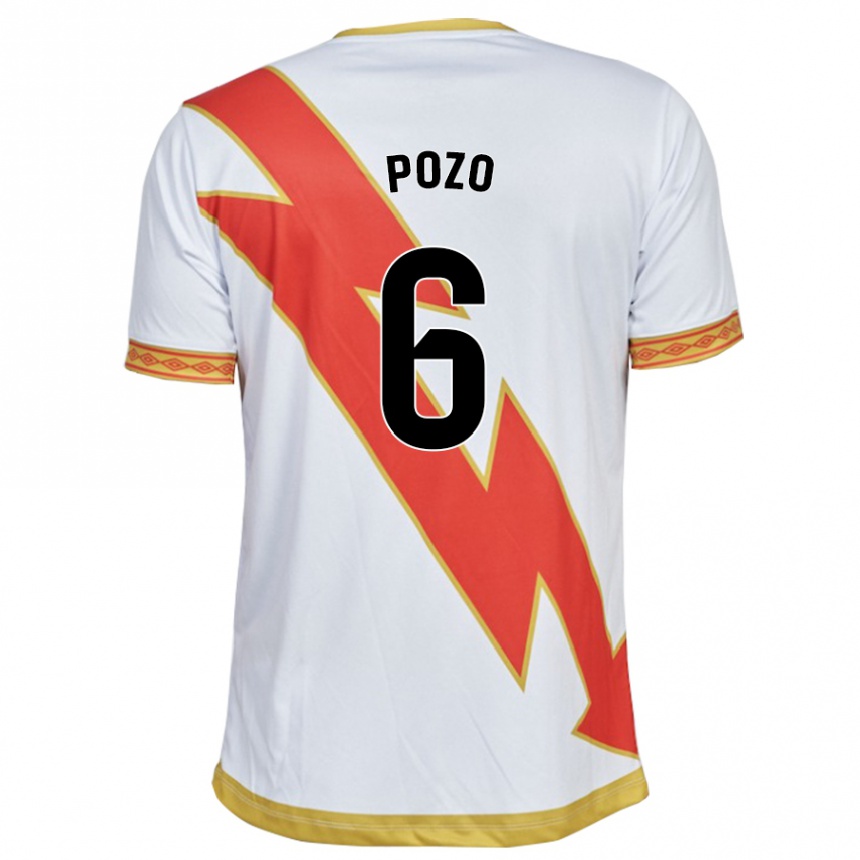 Kinder Fußball José Pozo #6 Weiß Heimtrikot Trikot 2023/24 T-Shirt Luxemburg