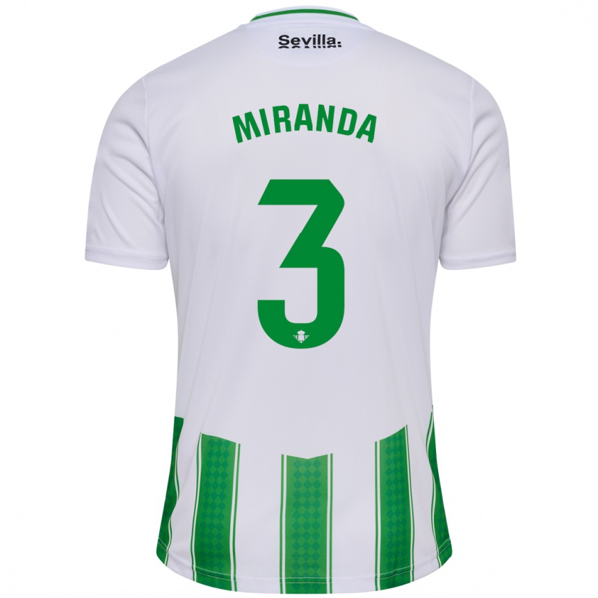 Kinder Fußball Juan Miranda #3 Weiß Heimtrikot Trikot 2023/24 T-Shirt Luxemburg