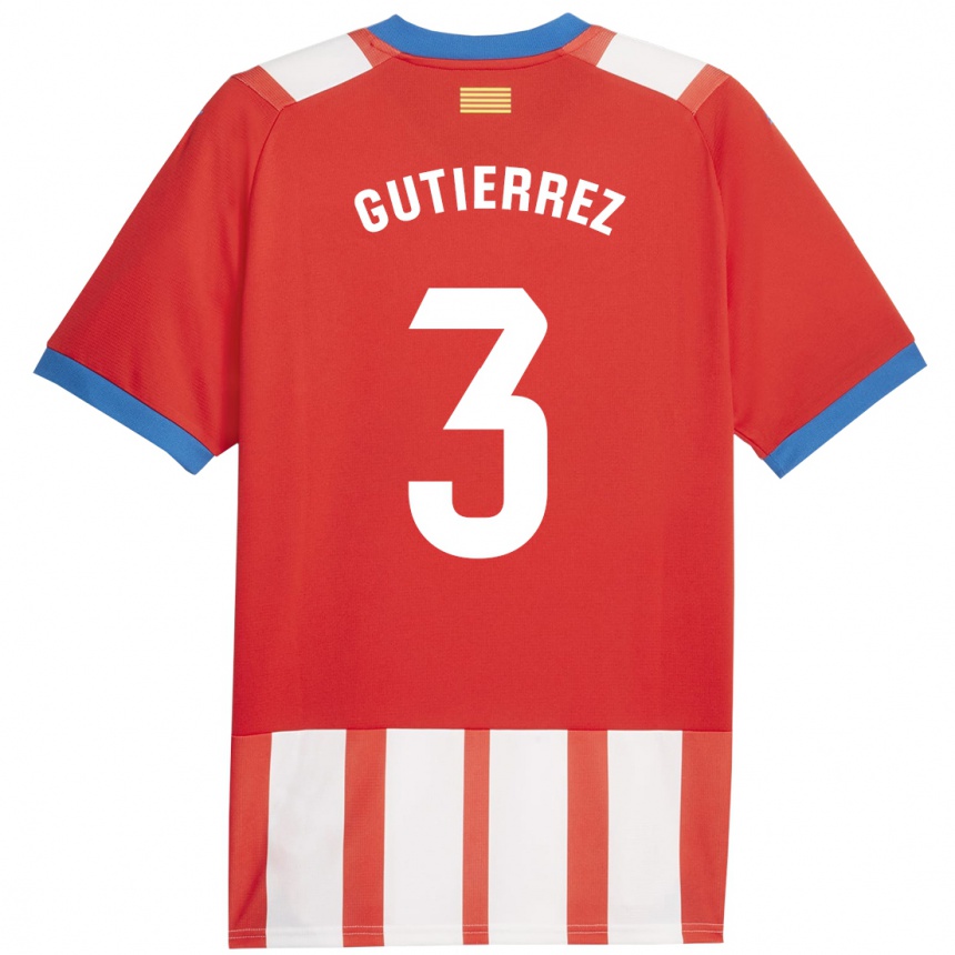 Kinder Fußball Miguel Gutiérrez #3 Rot-Weiss Heimtrikot Trikot 2023/24 T-Shirt Luxemburg