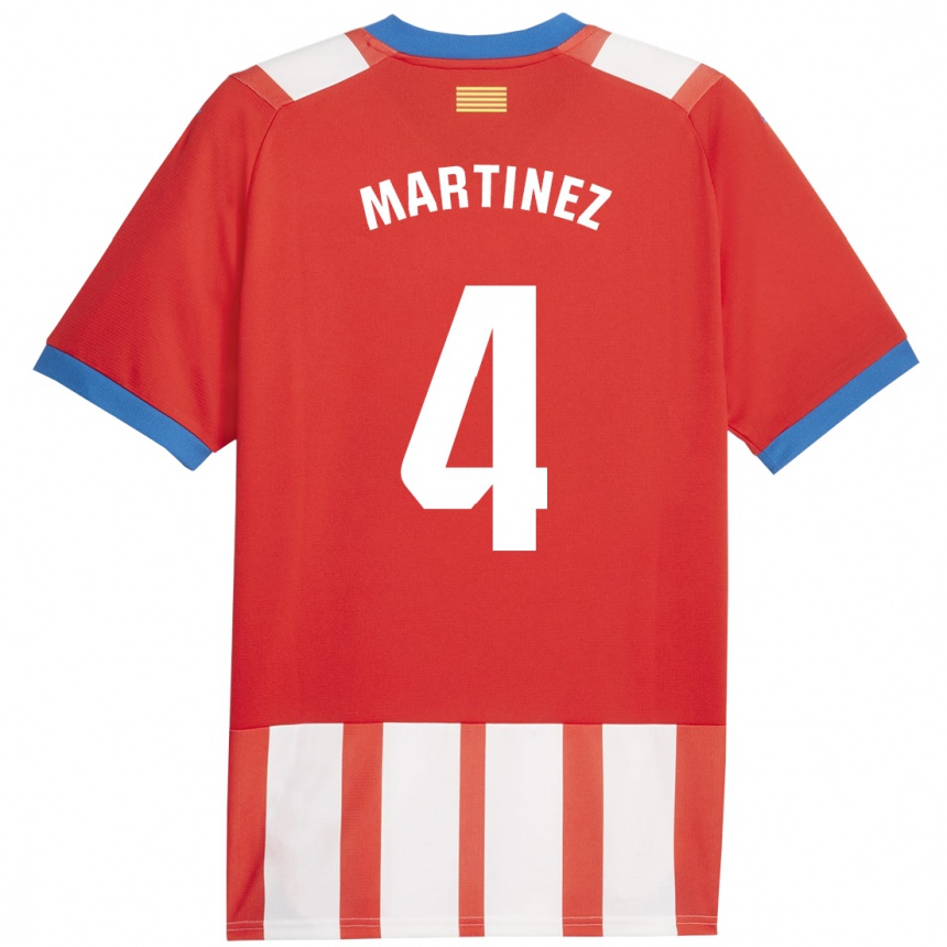 Kinder Fußball Arnau Martínez #4 Rot-Weiss Heimtrikot Trikot 2023/24 T-Shirt Luxemburg