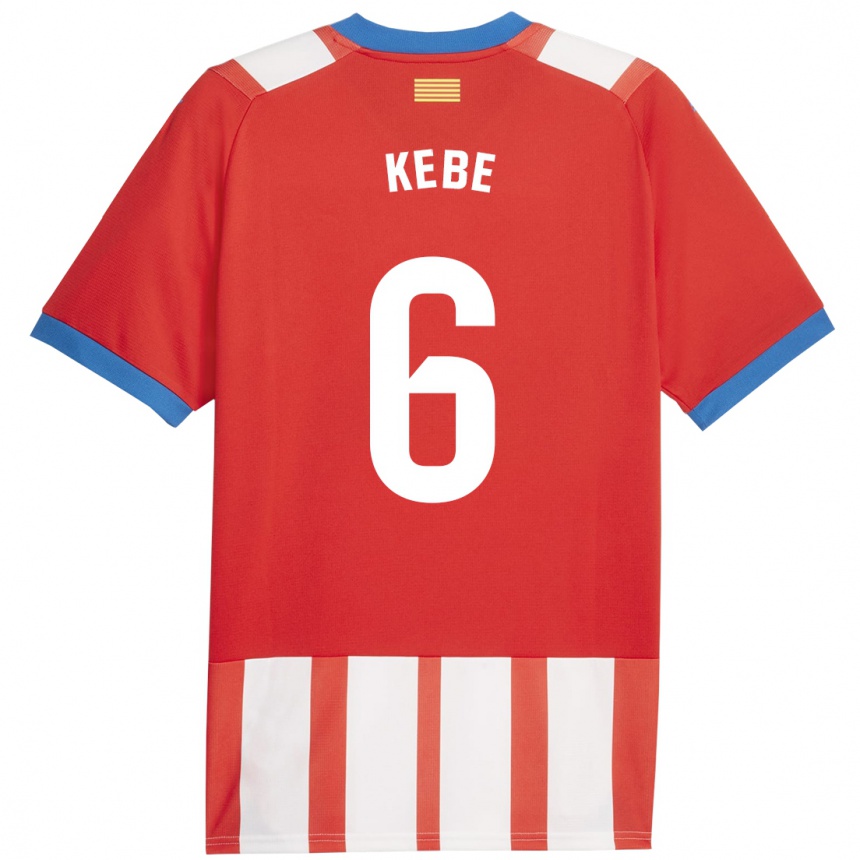Kinder Fußball Ibrahima Kébé #6 Rot-Weiss Heimtrikot Trikot 2023/24 T-Shirt Luxemburg
