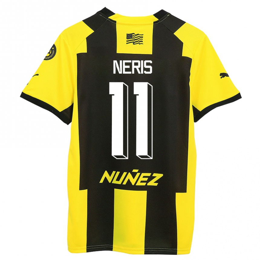 Kinder Fußball José Neris #11 Gelb Schwarz Heimtrikot Trikot 2023/24 T-Shirt Luxemburg