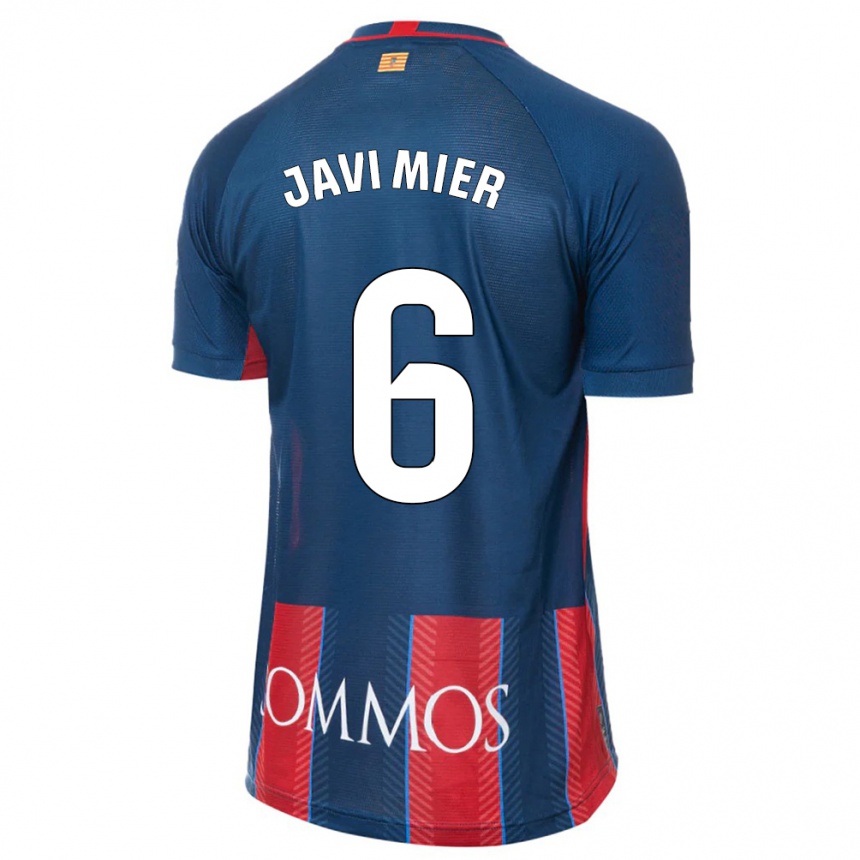 Kinder Fußball Javi Mier #6 Marine Heimtrikot Trikot 2023/24 T-Shirt Luxemburg