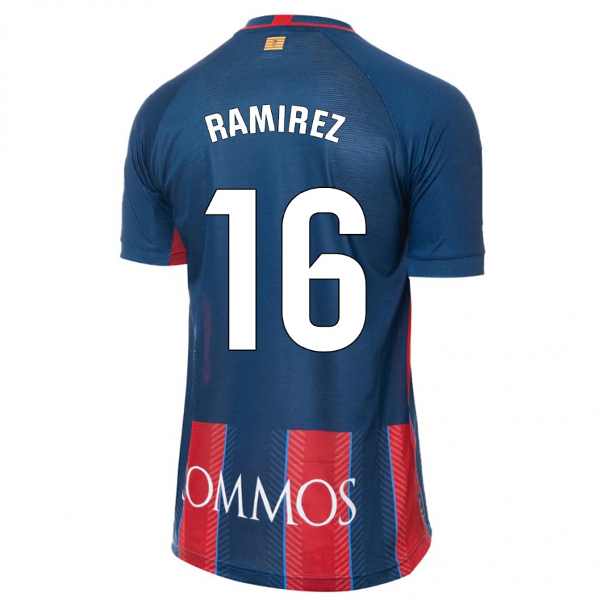 Kinder Fußball Vanesa Ramírez #16 Marine Heimtrikot Trikot 2023/24 T-Shirt Luxemburg