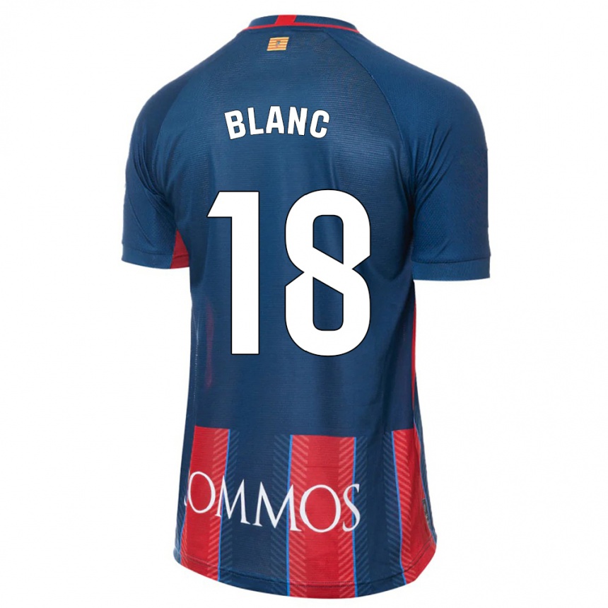 Kinder Fußball Laia Blanc #18 Marine Heimtrikot Trikot 2023/24 T-Shirt Luxemburg