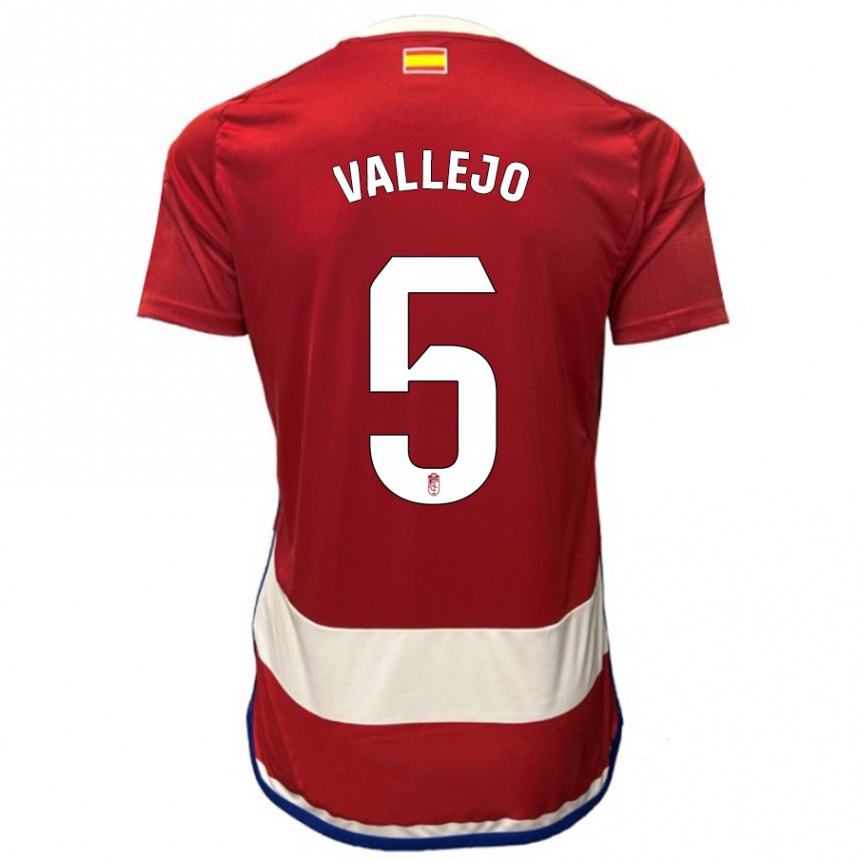 Kinder Fußball Jesus Vallejo #5 Rot Heimtrikot Trikot 2023/24 T-Shirt Luxemburg