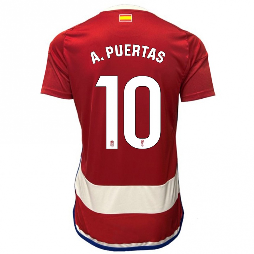 Kinder Fußball Antonio Puertas #10 Rot Heimtrikot Trikot 2023/24 T-Shirt Luxemburg