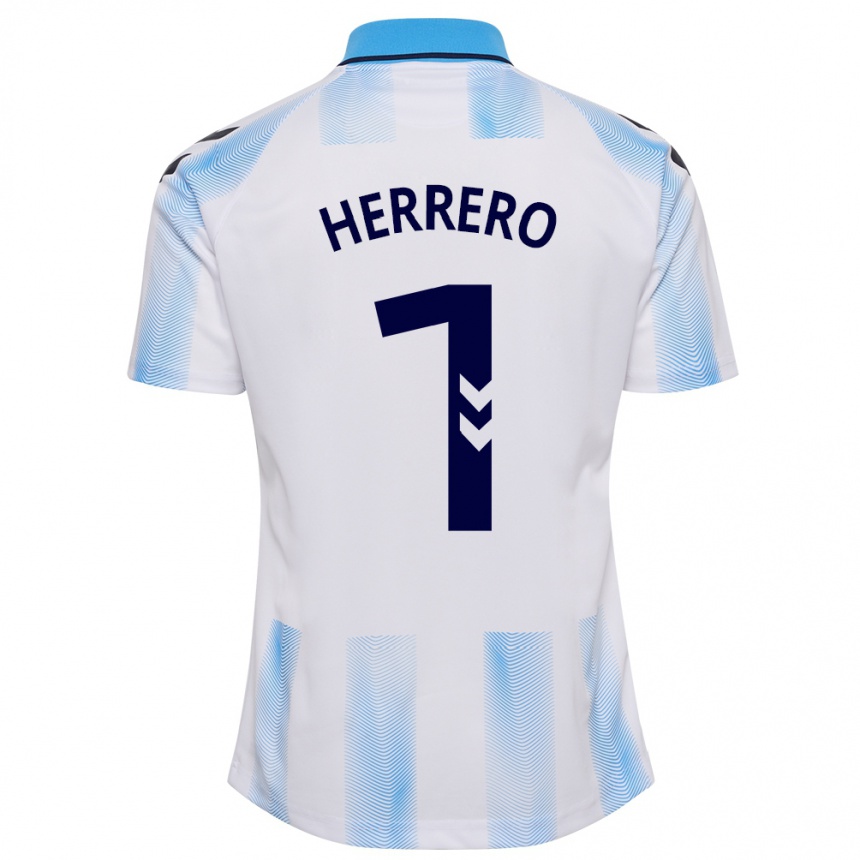 Kinder Fußball Alfonso Herrero #1 Weiß Blau Heimtrikot Trikot 2023/24 T-Shirt Luxemburg