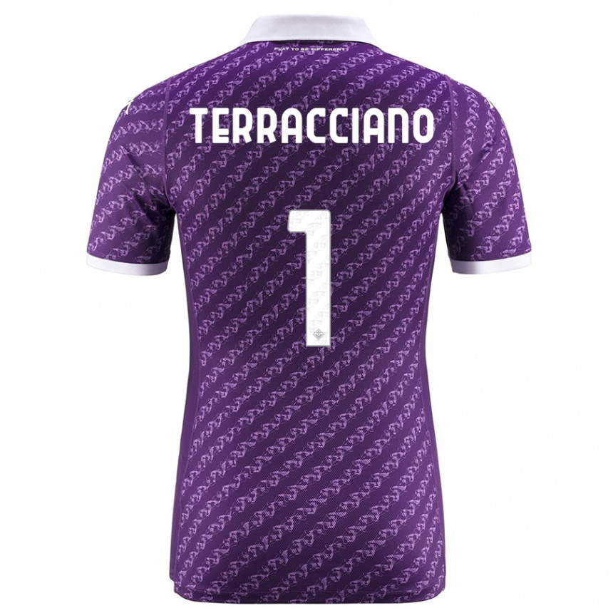Kinder Fußball Pietro Terracciano #1 Violett Heimtrikot Trikot 2023/24 T-Shirt Luxemburg