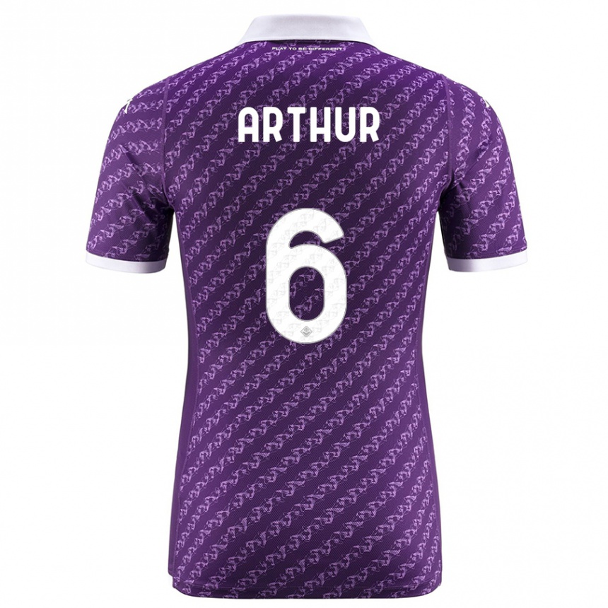 Kinder Fußball Arthur Melo #6 Violett Heimtrikot Trikot 2023/24 T-Shirt Luxemburg