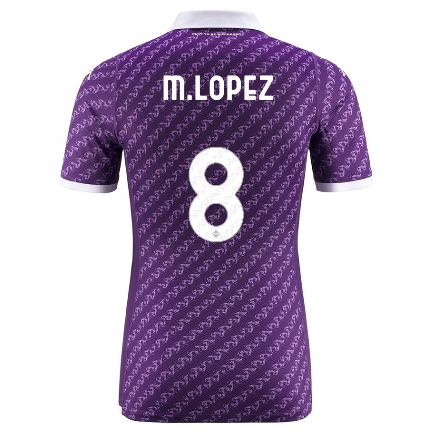 Kinder Fußball Maxime López #8 Violett Heimtrikot Trikot 2023/24 T-Shirt Luxemburg